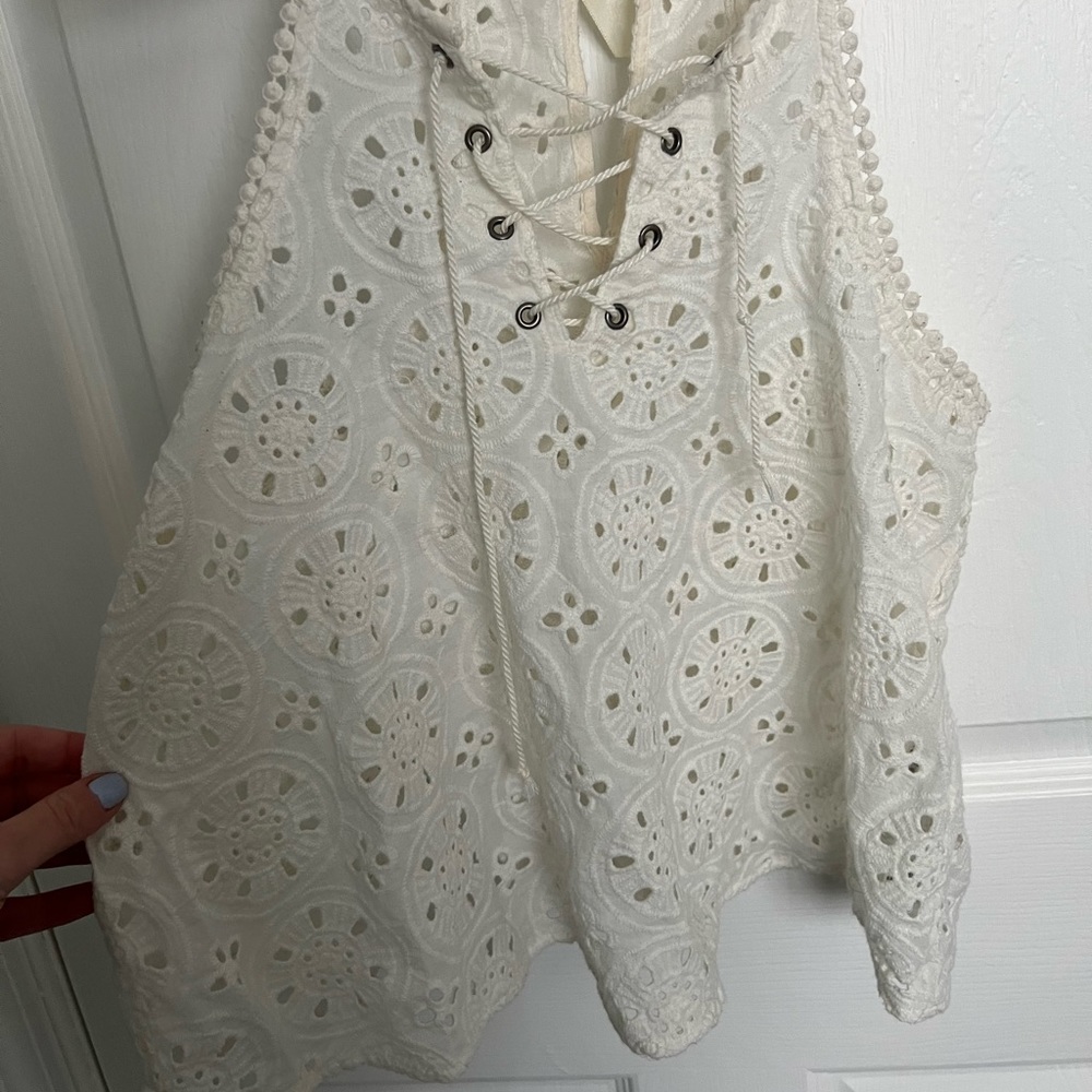 White Lace Tank Top by Hollister